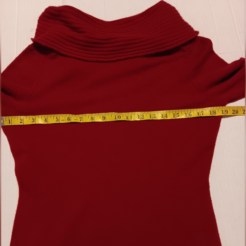 Antonio Melani Sweater 100% Cashmere Women Pullover SxS Red  Cowl Neck Stretch - Picture 7 of 10